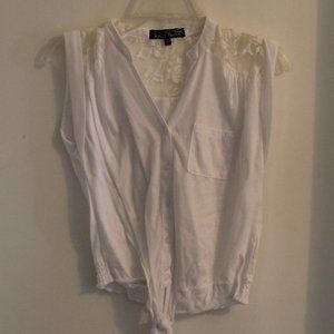 Almost Famous White Lacy Crop Top